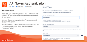 As a user, you can simply create an REST API Token & give it a recognizable name that describes the purpose of this Token.