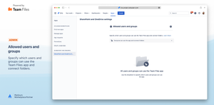 Allowed users and groups — Specify which users and groups can use the Team Files app and connect folders.